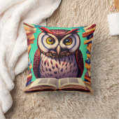 かわいいフクロウ読キャラクターの本 |装飾用クッション クッション (ブランケット)