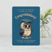 かわいいフクロウ賢卒業キッズパーティー漫画カード (スタンド正面)