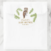 かわいいフクロウ赤ちゃんシャワーありがとう ラウンドシール (バッグ)