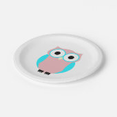 かわいいフクロウ赤ちゃんシャワー紙プレート ペーパープレート (アングル)