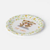 かわいいフクロウ赤ちゃんシャワー ペーパープレート (アングル)