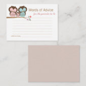 かわいいフクロウ赤ちゃん女の子アドバイス挿入エンクロージャ エンクロージャーカード (正面/裏面)