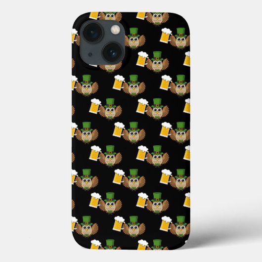 かわいいフクロウ飲みビアセントパトリックの日柄 Case-Mate iPhoneケース (裏面)