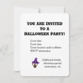 かわいいフクロウ魔女ハローウィンパーティ招待状 招待状 (裏面)