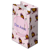 かわいいフクロウ鳥カスタム抱き枕 スモールペーパーバッグ (裏面アングル)