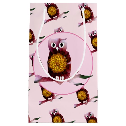 かわいいフクロウ鳥カスタム抱き枕 スモールペーパーバッグ (正面)