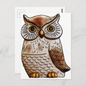 かわいいフクロウ鳥フクロウ，かわいい，鳥，飛おもしろい，動物，デコ ポストカード (正面/裏面)