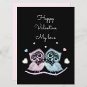 かわいいフクロウ2羽 シーズンカード (正面/裏面)