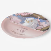 かわいいフクロウ |カスタム誕生日紙プレート ペーパープレート (アングル)