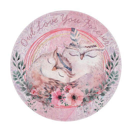 かわいいフクロウ カッティングボード (正面)