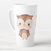 かわいいフクロウ カフェラテマグ (左アングル)