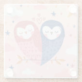 かわいいフクロウ ガラスコースター (裏面)