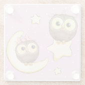 かわいいフクロウ ガラスコースター (裏面)