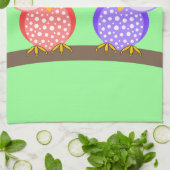 かわいいフクロウ キッチンタオル (折り畳み)