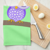 かわいいフクロウ キッチンタオル (四つ折り)