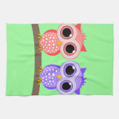 かわいいフクロウ キッチンタオル (横)