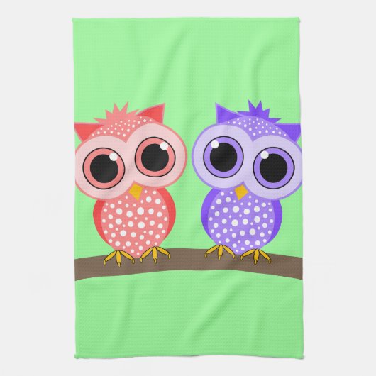 かわいいフクロウ キッチンタオル (縦)