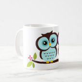かわいいフクロウ コーヒーマグカップ (正面左)