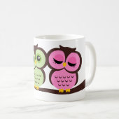 かわいいフクロウ コーヒーマグカップ (正面右)