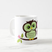 かわいいフクロウ コーヒーマグカップ (正面左)