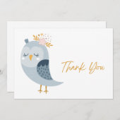かわいいフクロウ サンキューカード (正面/裏面)