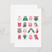 かわいいフクロウ サンキューカード (正面/裏面)