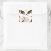 かわいいフクロウ スクエアシール (バッグ)