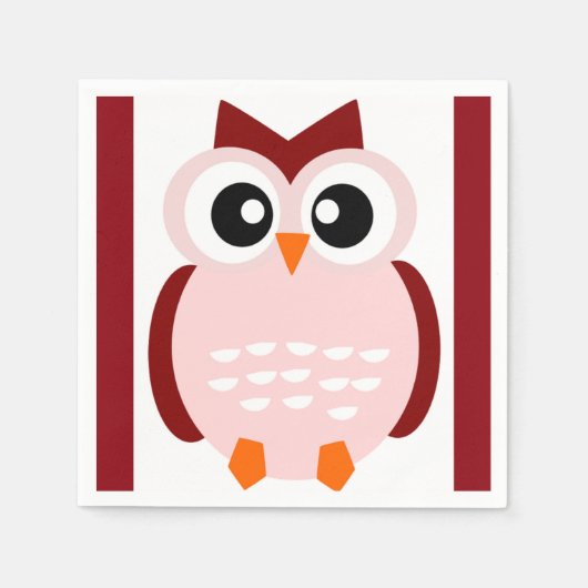 かわいいフクロウ スタンダードカクテルナプキン (正面)
