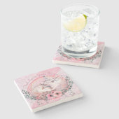 かわいいフクロウ ストーンコースター (横)