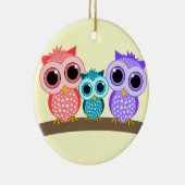 かわいいフクロウ セラミックオーナメント (右)