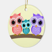 かわいいフクロウ セラミックオーナメント (左)