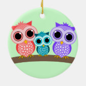かわいいフクロウ セラミックオーナメント (裏面)