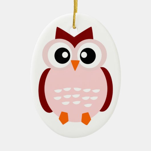 かわいいフクロウ セラミックオーナメント (正面)