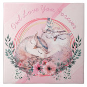 かわいいフクロウ タイル (正面)