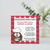 かわいいフクロウ·バーベキュー·ピクニック誕生日パーティーの招待 招待状 (スタンド正面)