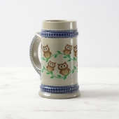 かわいいフクロウ ビールジョッキ (正面左)