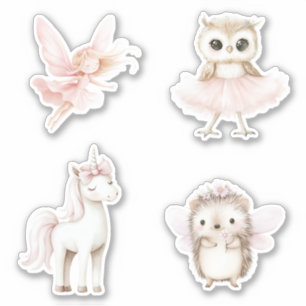 かわいいフクロウ ピンクチュチュ フェアリー ハリネズミ ユニコーン シール