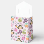 かわいいフクロウ ピンク ギフトボックス フェイバーボックス (オープン)