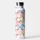 かわいいフクロウ、フクロウカラフル、フクロウ、ベビーフクロウ ウォーターボトル (右面)