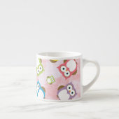 かわいいフクロウ、フクロウカラフル、フクロウ、ベビーフクロウ エスプレッソカップ (右)