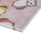 かわいいフクロウ、フクロウカラフル、フクロウ、ベビーフクロウ カッティングボード (角)