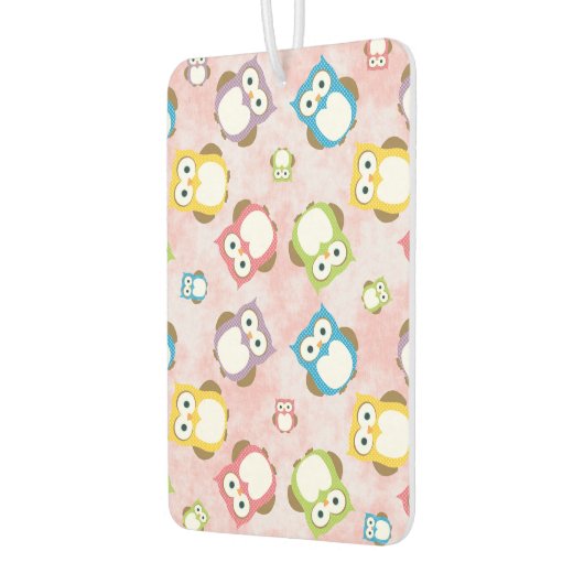 かわいいフクロウ、フクロウカラフル、フクロウ、ベビーフクロウ カーエアーフレッシュナー (左)