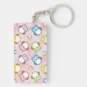 かわいいフクロウ、フクロウカラフル、フクロウ、ベビーフクロウ キーホルダー (裏面)