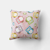 かわいいフクロウ、フクロウカラフル、フクロウ、ベビーフクロウ クッション (裏面)