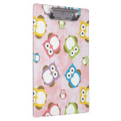 かわいいフクロウ、フクロウカラフル、フクロウ、ベビーフクロウ クリップボード (右)