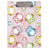 かわいいフクロウ、フクロウカラフル、フクロウ、ベビーフクロウ クリップボード (正面)