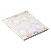 かわいいフクロウ、フクロウカラフル、フクロウ、ベビーフクロウ ノートパッド (アングル)