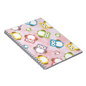 かわいいフクロウ、フクロウカラフル、フクロウ、ベビーフクロウ ノートブック (右側)