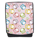 かわいいフクロウ、フクロウカラフル、フクロウ、ベビーフクロウ バックパック (正面)