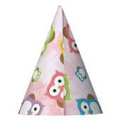 かわいいフクロウ、フクロウカラフル、フクロウ、ベビーフクロウ パーティーハット (裏面)